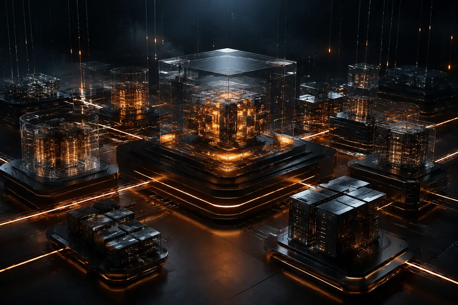 Abstract visualization of a secure and resilient cloud computing architecture